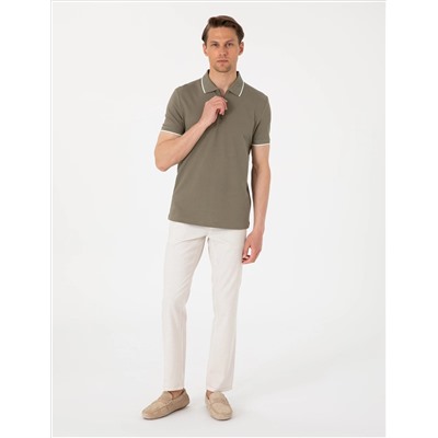 Haki Slim Fit Polo Yaka Tişört