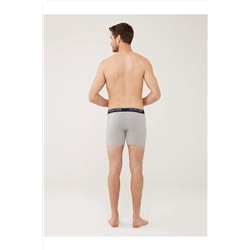 U.S. Polo Assn. Erkek Kırmızı - Gri Melanj - Lacivert 3 Lü Uzun Paçalı Boxer