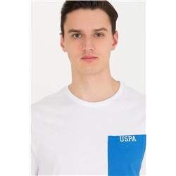 Erkek Beyaz Bisiklet Yaka Tişört