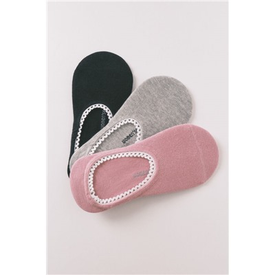 Pack 3 calcetines slip blanco logo