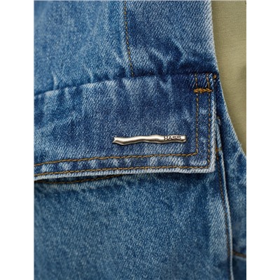 Синий жилет из денима с карманами