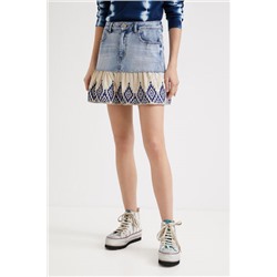 Minifalda vaquera patch de volantes