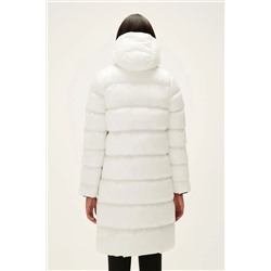 Bad Bear Wayfarer Puffer Off-White Beyaz Kapüşonlu Uzun Kadın Mont