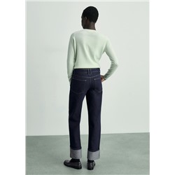 Jeans rinse wash bajo vuelto