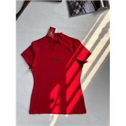 Женская приталенная футболка с воротником-стойкой ГЕС*С