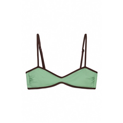 Top bikini horizontal verde