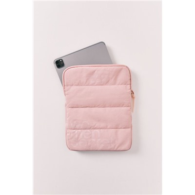 Funda tablet acolchada rosa logo