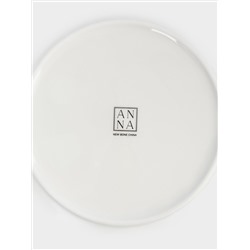 Тарелка обеденная, 27 см, фарфор N, бело-золотистая, Домики и ели, Townlet