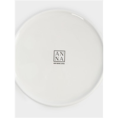 Тарелка обеденная, 27 см, фарфор N, бело-золотистая, Домики и ели, Townlet