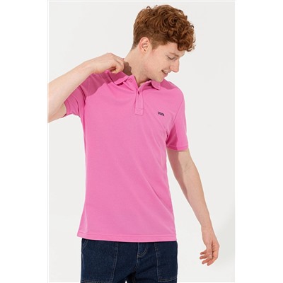 Erkek Pembe Basic Polo Yaka Tişört