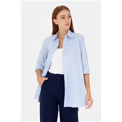 Kadın Mavi Uzun Kollu Tunik