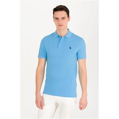 Erkek Turkuaz Basic Polo Yaka Tişört