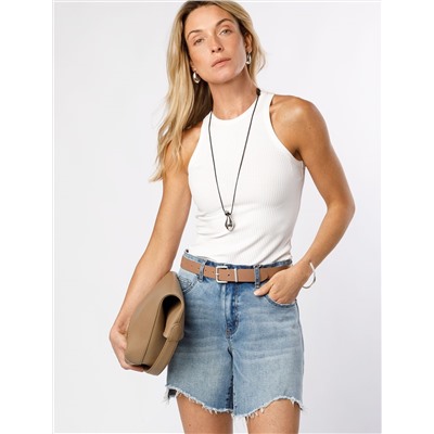 Топ из трикотажа в широкий рубчик