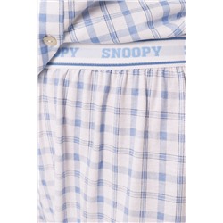 Pijama camisero algodón Snoopy azul