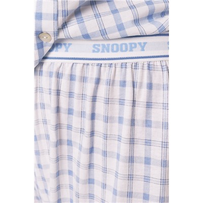 Pijama camisero algodón Snoopy azul
