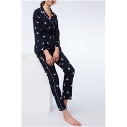 Двубортная рубашка Vitto Темно- синяя