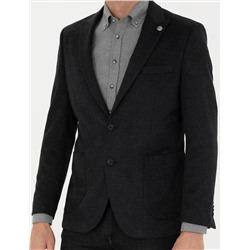 Antrasit Ekstra Slim Fit Spor Ceket