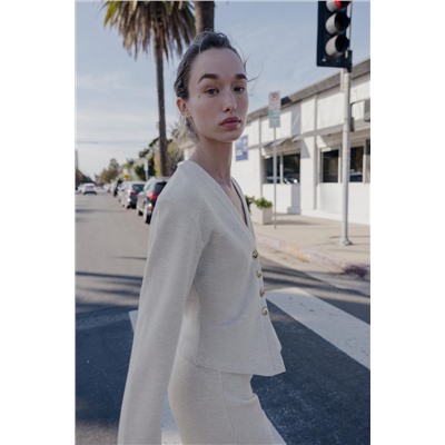 SOFT BUTTON CARDIGAN