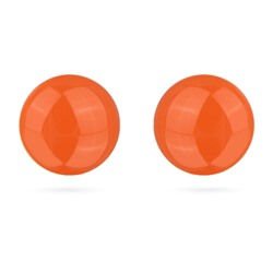 Пусеты (муранское стекло алое 10-12мм; покрытие родий), Есть комплект