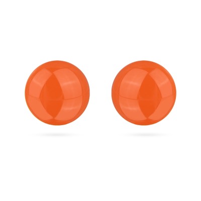 Пусеты (муранское стекло алое 10-12мм; покрытие родий), Есть комплект