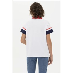 Kadın Beyaz Polo Yaka Tişört