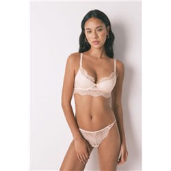 Tanga encaje lurex rosa