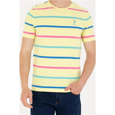 Erkek Açık Sarı Bisiklet Yaka Tişört