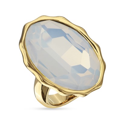 Кольцо Сияние (кристаллы SW белый опал; покрытие золото), Есть комплект