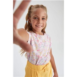 Kız Çocuk Regular Fit Desenli Kısa Kollu Tişört
