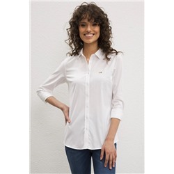 Kadın Beyaz Uzun Kollu Basic Gömlek
