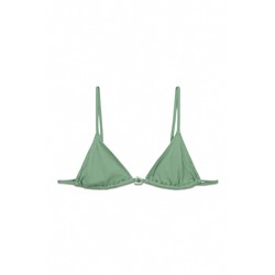 Top bikini triangular textura crinkle verde