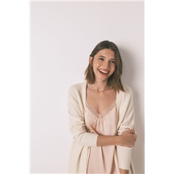Camisón satén encaje naranja