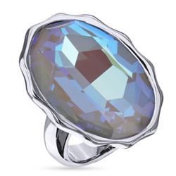 Кольцо Сияние (кристаллы SW серо-синие; покрытие родий), Есть комплект