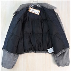 Куртка из выстиранного и потертого денима из хлопка