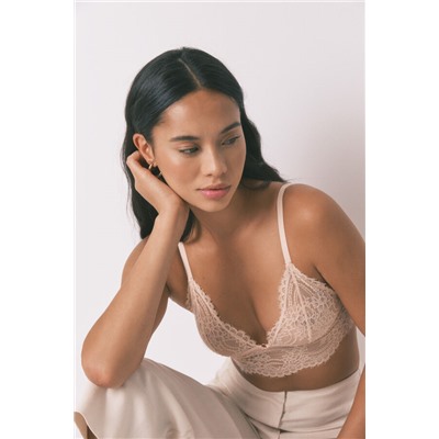 Bralette encaje espalda especial rosa