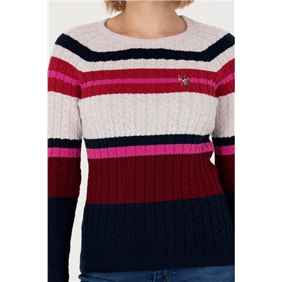 Kadın Lacivert Bisiklet Yaka Kazak