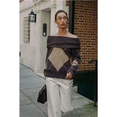 Трикотажный джемпер с приспущенными плечами ЗАР*А