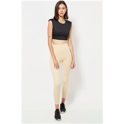 Leggings 7/8 cintura alta - Beige