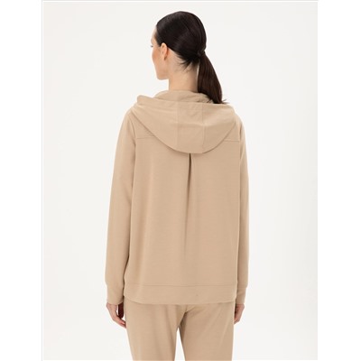 Bej Oversize Modal Kumaş Sweatshirt