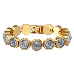 Браслет Теннис (кристаллы SW дымчато-серые 8мм; покрытие золото 17-19см), Есть комплект