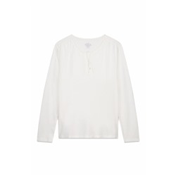Camiseta manga larga 100% algodón blanco