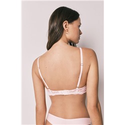 Sujetador top relleno modal y encaje rosa