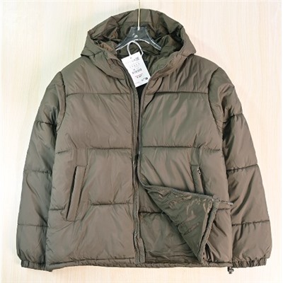 Мужская простая стеганая куртка с капюшоном PULL&BEA*R