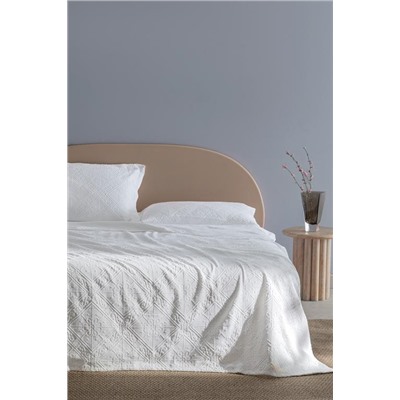 Marjolaina %100 Pamuk King Size Yatak Örtüsü - Beyaz