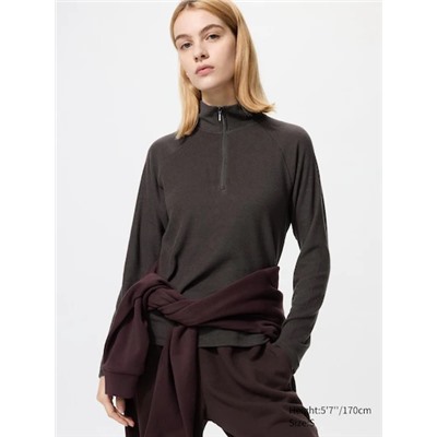 HEATTECH Fleece Stretch Half-Zip T-Shirt (Long Sleeve)