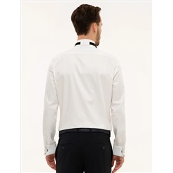 Ekru Slim Fit Smokin Gömlek