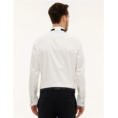 Ekru Slim Fit Smokin Gömlek
