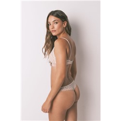 Tanga encaje cintura gris