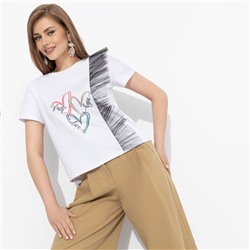 Футболка с декором из сетки, Завоюй меня (heart)