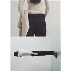 Jeans rinse wash bajo vuelto